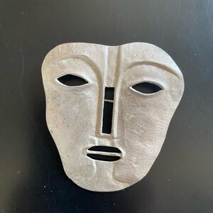 Maxine Denker vintage silver pin with two faces